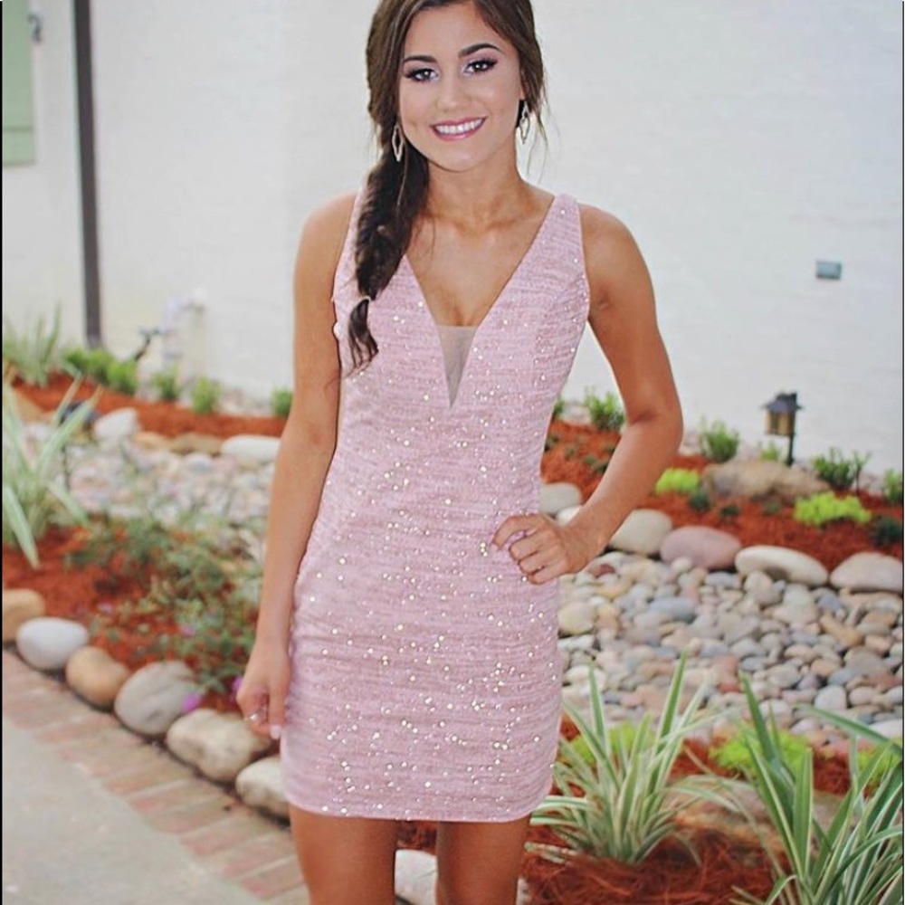 Sparkle pink homecoming dress